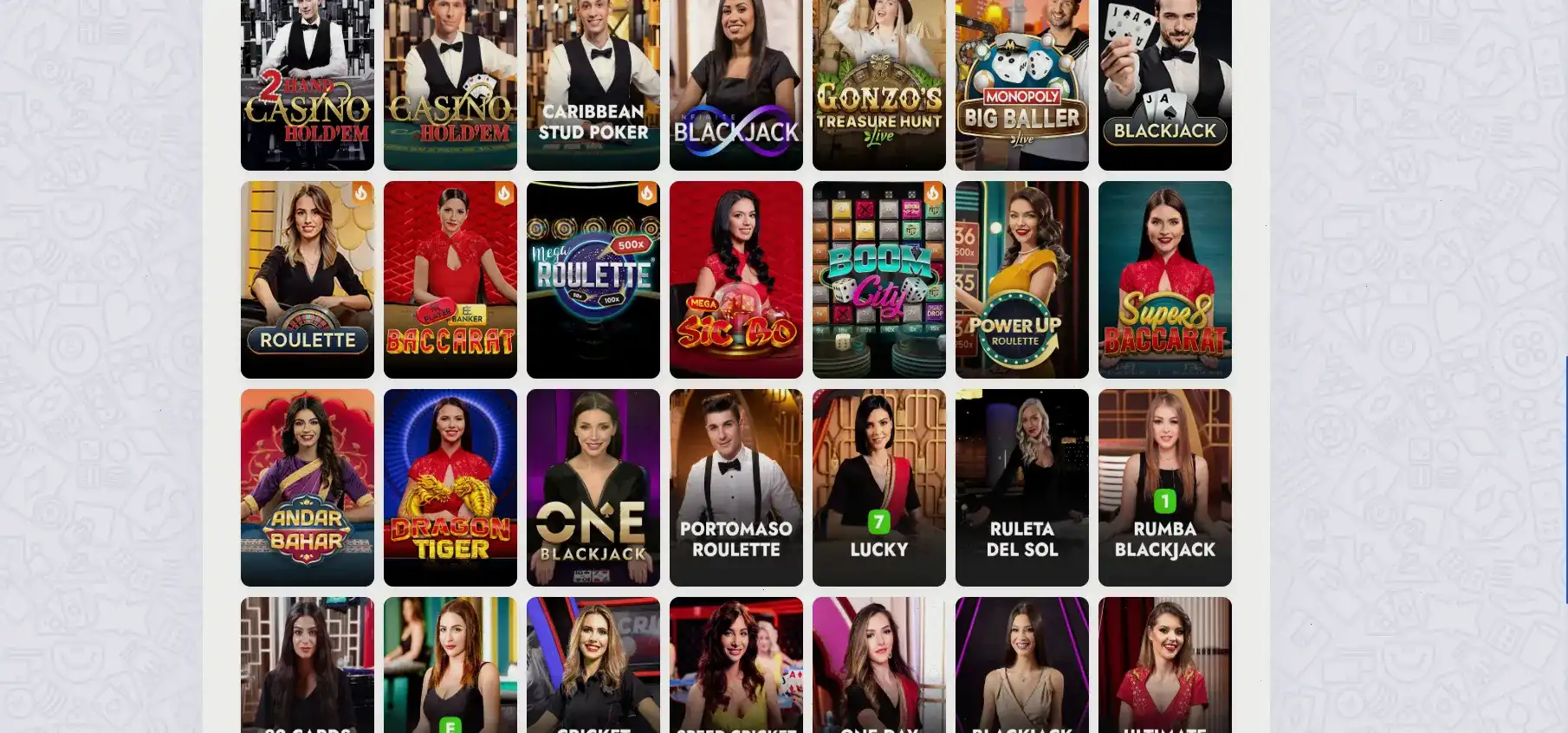 Игровой интерфейс казино Виваро с живыми дилерами